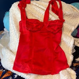Red Corset Top Lioness Size S